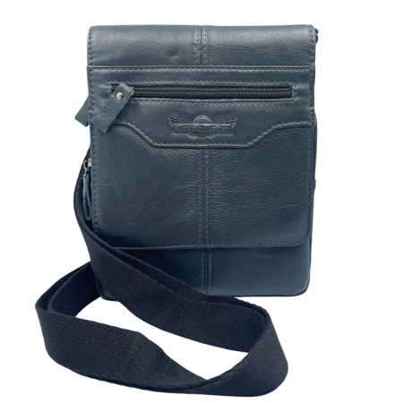 Geanta barbati CLINT, Gri inchis, Piele naturala, 20x4x24cm [3]