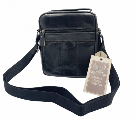 Borseta barbati PIERRE cu maner, Negru, Piele naturala, 18x7x22cm [2]
