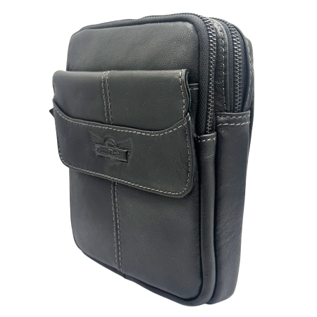 Geanta barbati MESSENGER - Borseta Neagra din Piele naturala [3]