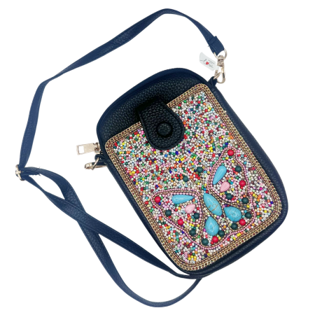 MODA & ACCESORII - Geanta crossbody BUTTERFLY JEWEL - cu margele hand made