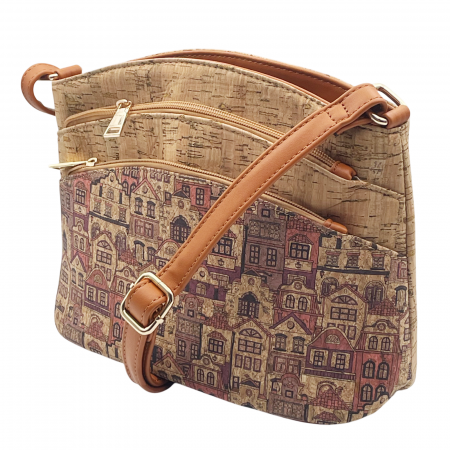 Genti & Rucsacuri - Geanta crossbody din pluta ANOUK, Cu 2 buzunare
