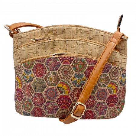 Genti & Rucsacuri - Geanta crossbody din pluta CAROLINA, Cu 2 buzunare