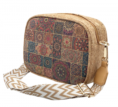 Genti & Rucsacuri - Geanta crossbody din pluta ISADORA, Bareta textil