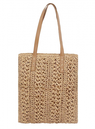 Genti De Paie - Geanta de paie Shopper CLETTA, Maro