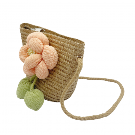 Geanta de paie FLORES pentru fetite, Maro [1]