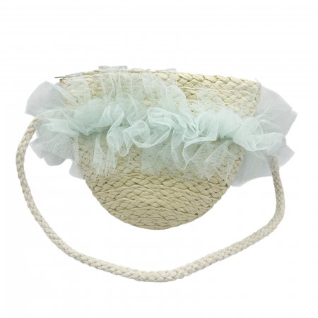 ACCESORII VESTIMENTARE COPII - Geanta de paie LACEY pentru fetite, Bej Bleu