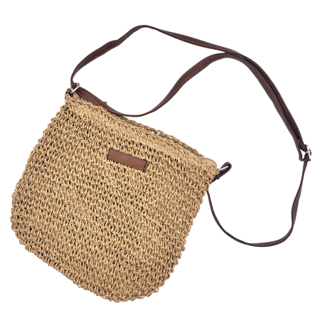 Genti De Paie - Geanta de Paie Nomad maro - Geanta crossbody de vara