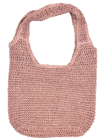 Geanta de vara din paie impletita roz - Shopper casual [0]