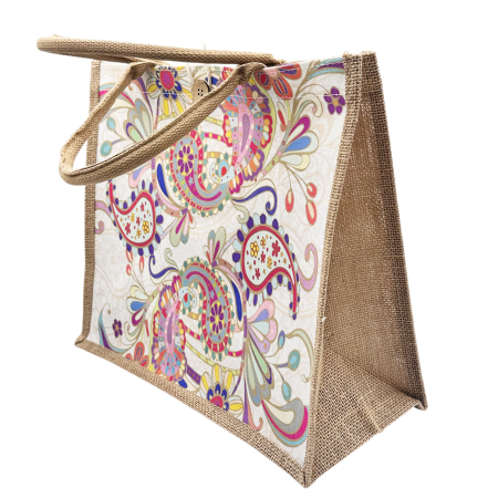 Genti & Shoppere - Geanta din iuta - Tote bag paisley ORIENT