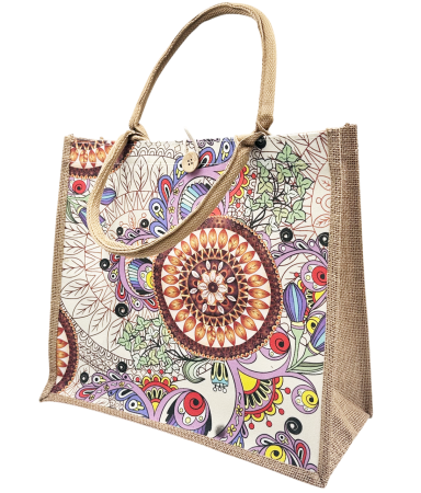 Genti & Shoppere - Geanta din iuta - Tote bag MANDALA