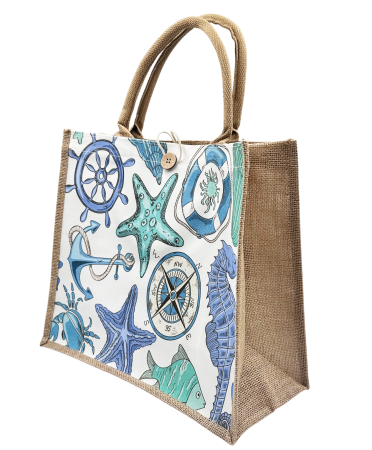 Genti & Shoppere - Geanta din iuta - Tote bag OCEAN BREEZE