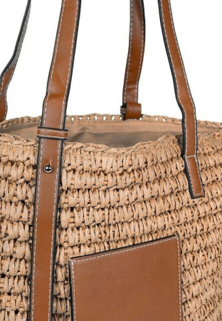 Geanta de Vara din Paie Boho POsitano taupe [2]