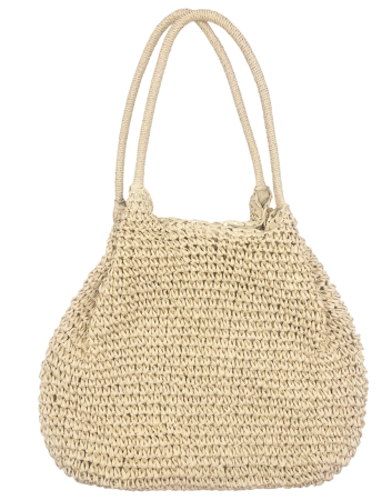 Geanta din paie SARDEGNA bej cu capsa si design boho [0]
