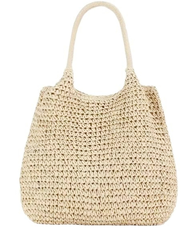 Geanta din paie SARDEGNA bej cu capsa si design boho [3]