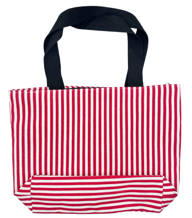 Geanta din panza cu dungi rosii – tote bag mare 42x32 cm [4]