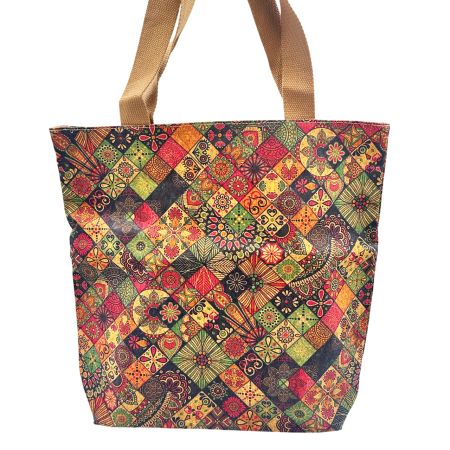Genti & Shoppere - Geanta din pluta tip Shopper Kaleido Art