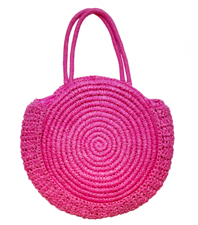 Genti De Paie - Geanta impletita de paie ANTONIA, Fuchsia