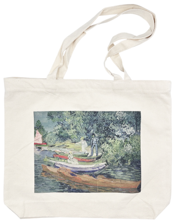 Genti & Shoppere - Geanta Panza RETRO BOATS tip Shopper cu fermoar, 43x8x37 cm