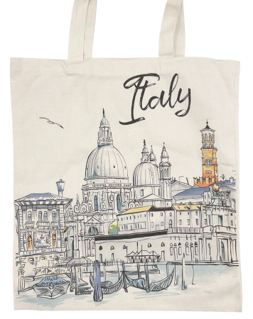 Geanta panza tip Tote Bag ITALY - Shopper alb [1]
