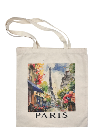 Geantă din pânză tip tote bag „Paris”, 37x41 cm [2]