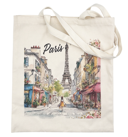 Geantă din pânză tip tote bag „Paris”, 37x41 cm [1]
