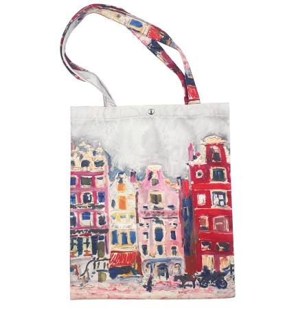 Genti & Shoppere - Geanta Shopper impermeabila CITY PAINTINGS, 34x39 cm