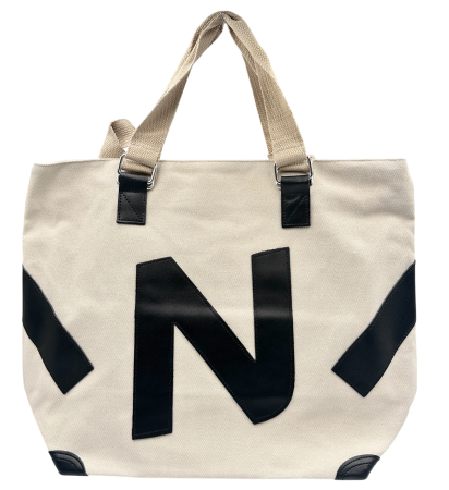 DE VARA - Geanta sport bej din panza URBAN, 42x32 cm