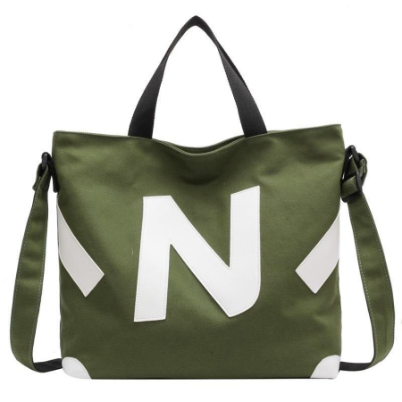 DE VARA - Geanta sport din panza URBAN, Verde, 42x32 cm