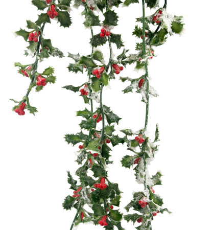 Ghirlanda curgatoare cu frunze si fructe inzapezite ILEX, 70cm [1]