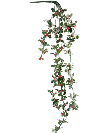 CORONITE & GHIRLANDE - Ghirlanda curgatoare cu frunze si fructe inzapezite ILEX, 70cm