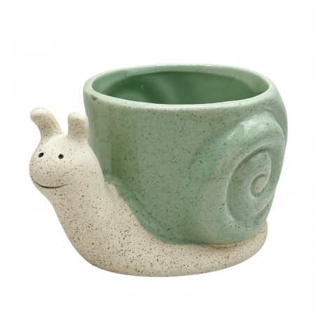 Vaze & Vase Decorative - Ghiveci ceramica Melc SAMMY, Verde, 15x10cm