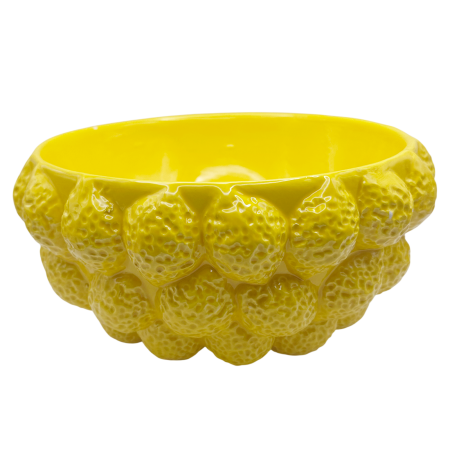 Vaze - Bol decorativ LIMONE CAPRI din ceramica - galben cu lamai - 21x11 cm