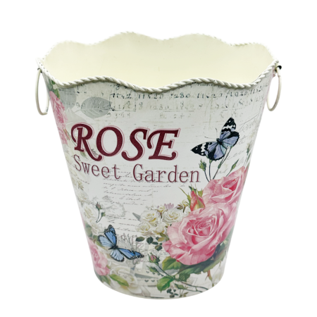 Ghiveci decorativ metalic ROSE GARDEN, 20x15x22 cm [1]
