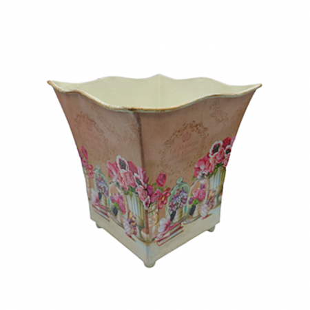 Vas metal SHABBY ROSES, 17x17cm [2]