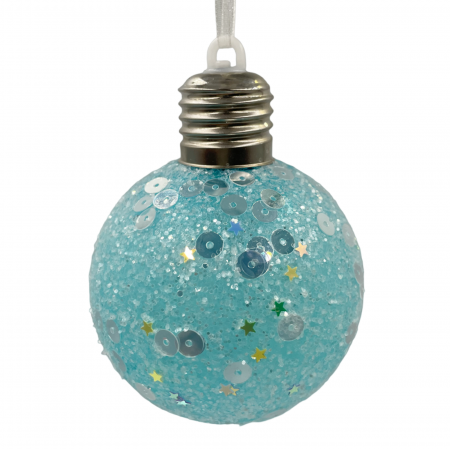 Globuri De Brad - Glob Craciun cu leduri BRIGHT, Albastru, 10cm
