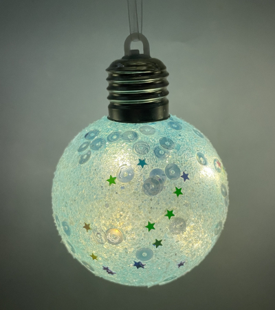 Glob Craciun cu leduri BRIGHT, Albastru, 10cm [1]