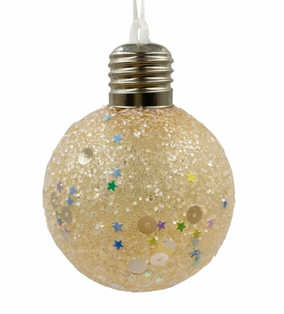 Globuri De Brad - Glob Craciun cu leduri BRIGHT, Auriu, 10cm