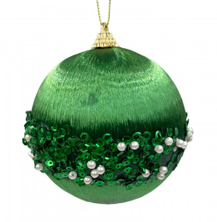 Glob de Craciun PEARL, Verde, 10cm [1]