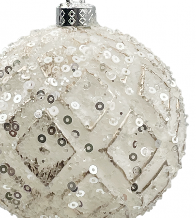 Glob de Craciun BEAUTY, Ivoire Sampanie, 8cm [1]
