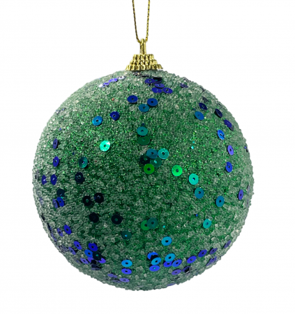 Colectia Verde & Menta & Paun - Glob de Craciun BRIGHT, Verde, 10cm