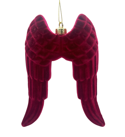 GLOBURI & FLORI DE BRAD - Decoratiune Craciun Aripi de Inger Burgundy