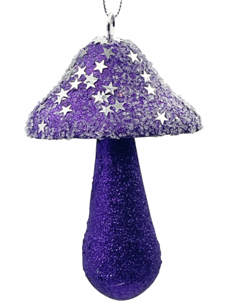 Colectia Roz & Mov - Glob de Craciun Ciuperca JOY, Mov, 12cm
