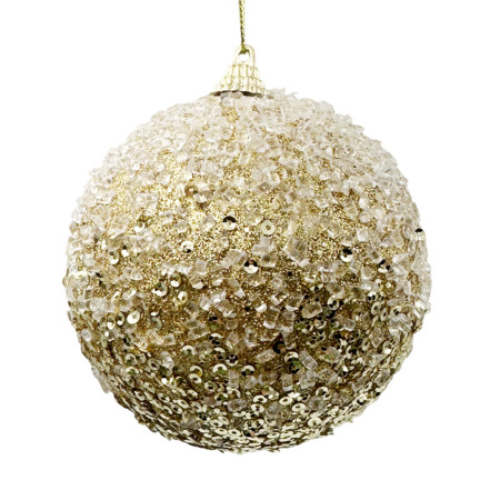 Glob de Craciun cu aspect inghetat FROZEN, Auriu, 10cm [1]