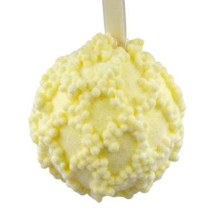 GLOBURI & FLORI DE BRAD - Glob de Craciun cu romburi DELICE, Galben, 8cm