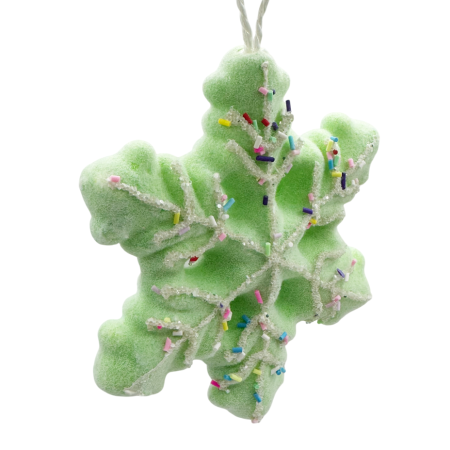 Glob de Craciun Fulg de Nea STORMY, Verde, 10cm [1]