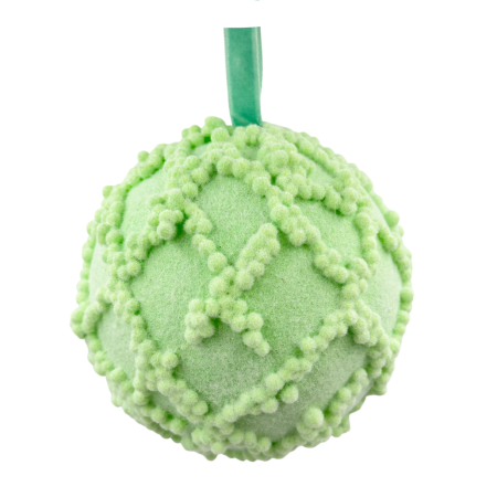GLOBURI & FLORI DE BRAD - Glob de Craciun cu romburi DELICE, Verde, 10cm