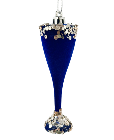 GLOBURI & FLORI DE BRAD - Glob de Craciun Cupa GLAM, Albastru, 10cm