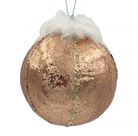 Colectia Sampanie & Crem & Ivoire - Glob de Craciun CHARM, Roz champagne