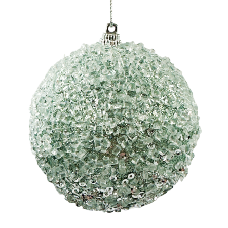 GLOBURI & FLORI DE BRAD - Glob de Craciun FROZEN, Verde menta, 8cm