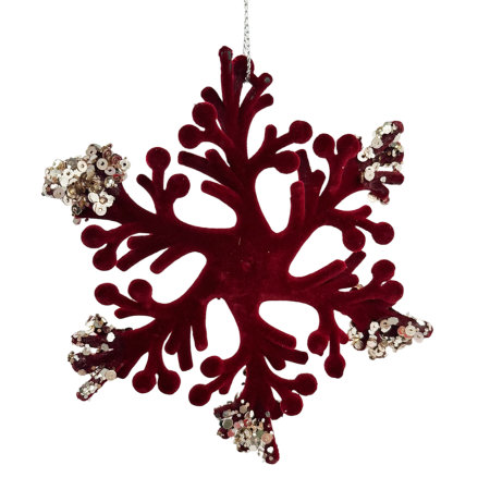 GLOBURI & FLORI DE BRAD - Glob de Craciun Fulg GLAM, Burgundy, 12cm